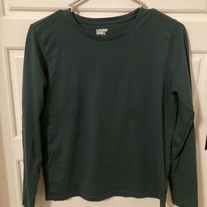 Lands' End Forest Green Crew Neck Tee